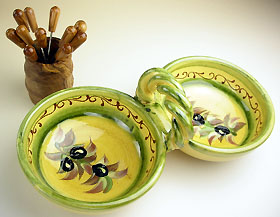 Provence hand made pottery olives plate (OLIVE)
